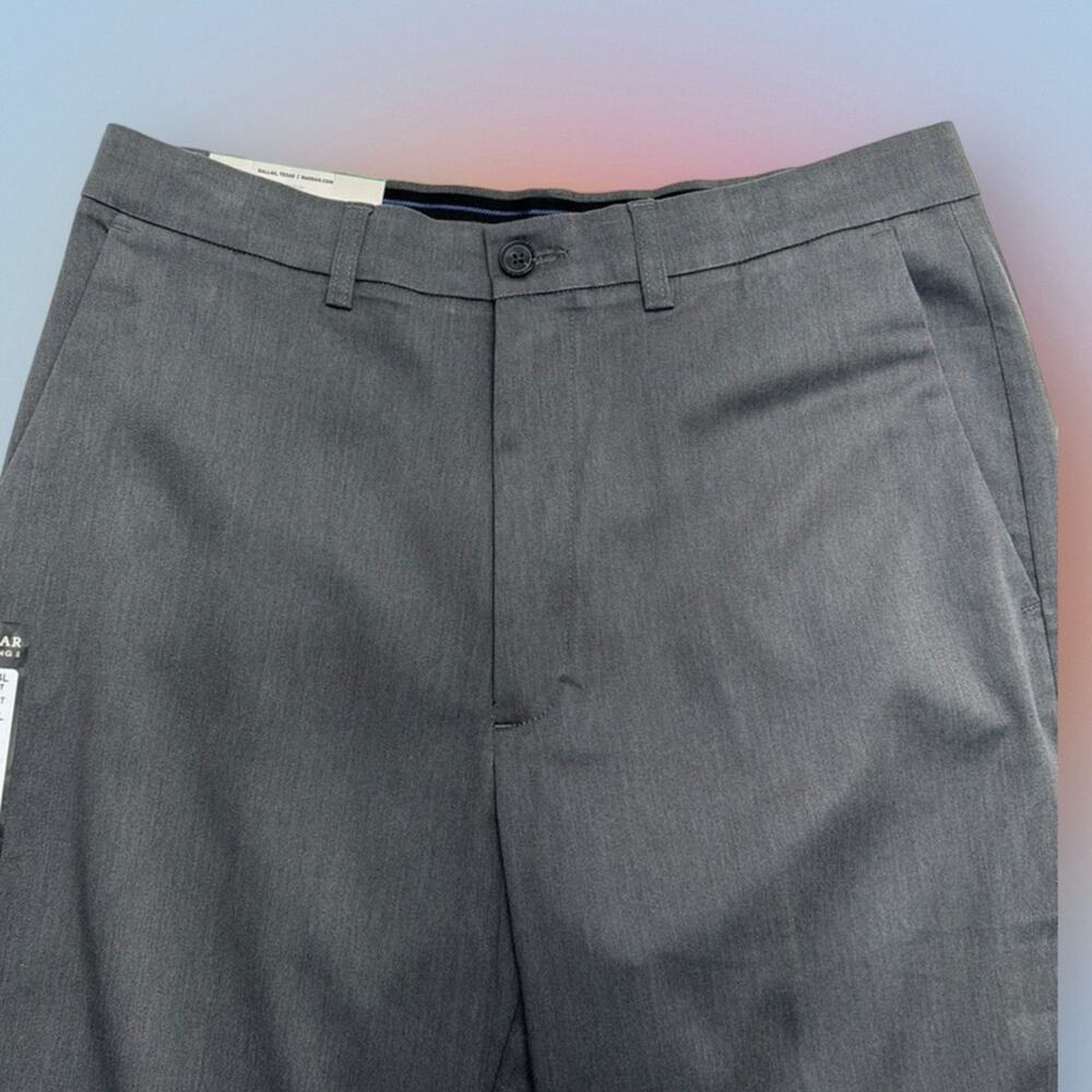 HAGGAR Men’s 34 x 34 Gray EXPANDOMATIC Dress Pant